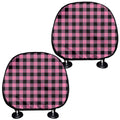 Pink And Black Buffalo Check Print Car Headrest Covers