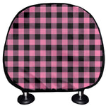 Pink And Black Buffalo Check Print Car Headrest Covers