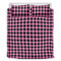 Pink And Black Buffalo Check Print Duvet Cover Bedding Set