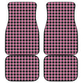 Pink And Black Buffalo Check Print Front and Back Car Floor Mats