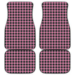 Pink And Black Buffalo Check Print Front and Back Car Floor Mats