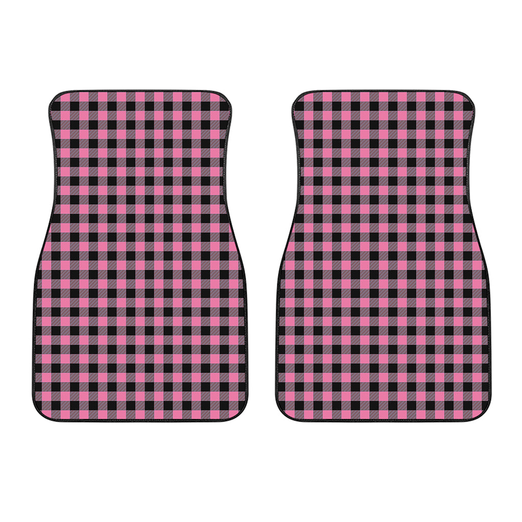 Pink And Black Buffalo Check Print Front Car Floor Mats