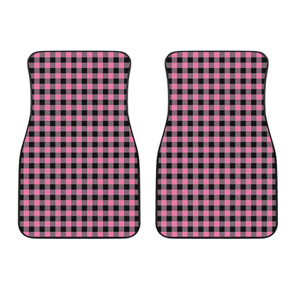 Pink And Black Buffalo Check Print Front Car Floor Mats