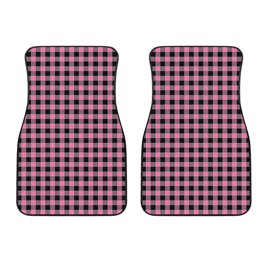 Pink And Black Buffalo Check Print Front Car Floor Mats