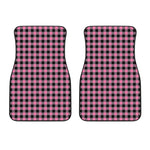 Pink And Black Buffalo Check Print Front Car Floor Mats