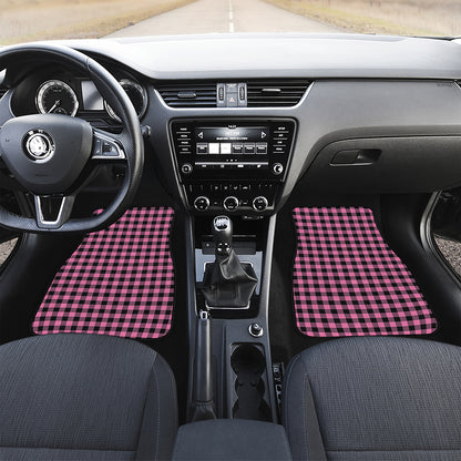 Pink And Black Buffalo Check Print Front Car Floor Mats