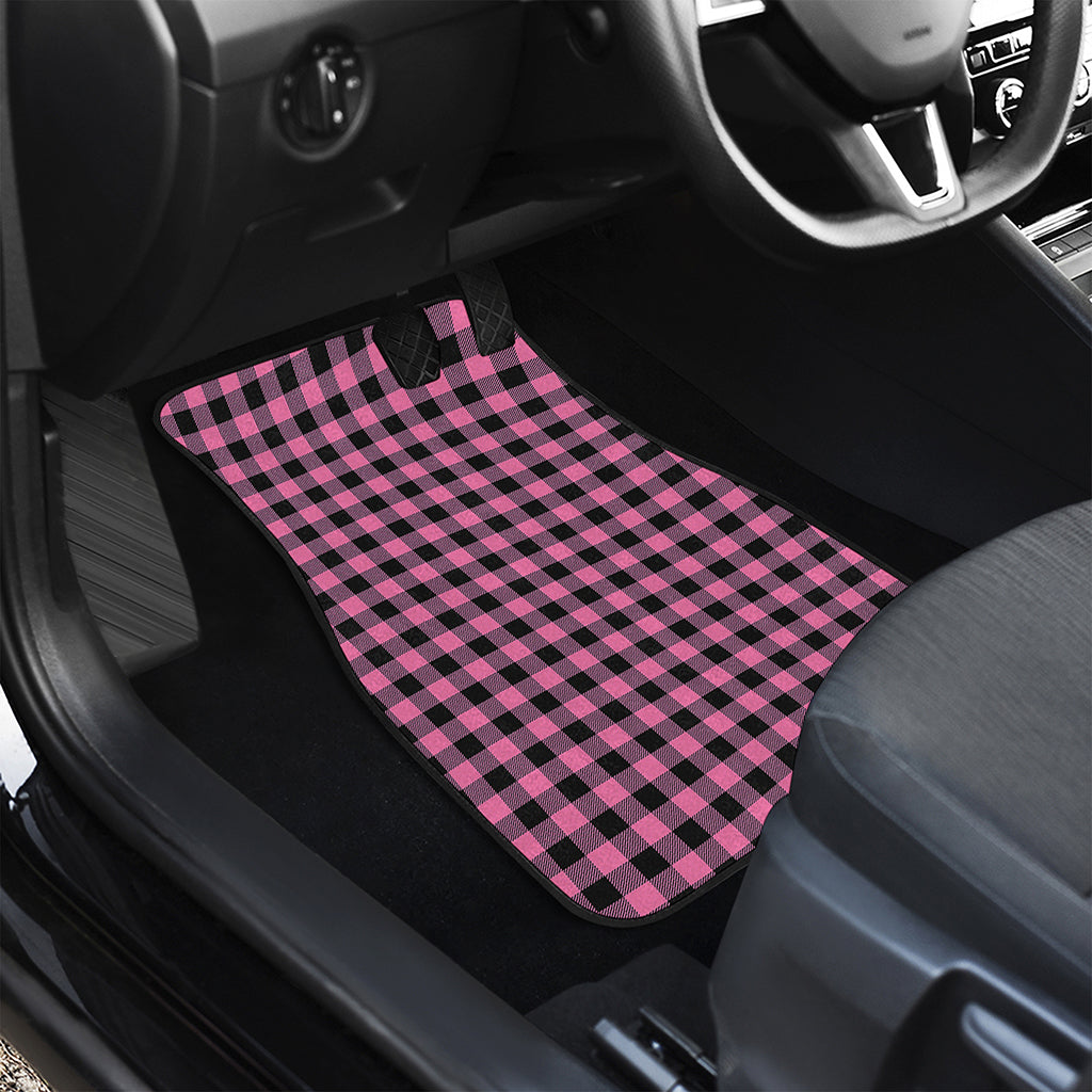Pink And Black Buffalo Check Print Front Car Floor Mats