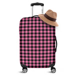 Pink And Black Buffalo Check Print Luggage Cover