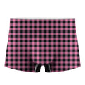 Pink And Black Buffalo Check Print Men's Boxer Briefs