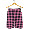 Pink And Black Buffalo Check Print Men's Shorts