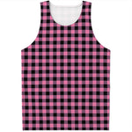 Pink And Black Buffalo Check Print Men's Tank Top