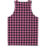 Pink And Black Buffalo Check Print Men's Tank Top