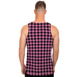 Pink And Black Buffalo Check Print Men's Tank Top