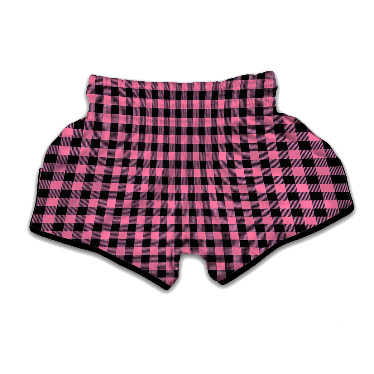 Pink And Black Buffalo Check Print Muay Thai Boxing Shorts
