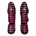 Pink And Black Buffalo Check Print Muay Thai Shin Guards