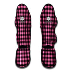 Pink And Black Buffalo Check Print Muay Thai Shin Guard