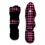 Pink And Black Buffalo Check Print Muay Thai Shin Guard