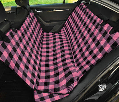 Pink And Black Buffalo Check Print Pet Car Back Seat Cover