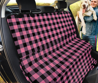 Pink And Black Buffalo Check Print Pet Car Back Seat Cover