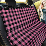 Pink And Black Buffalo Check Print Pet Car Back Seat Cover