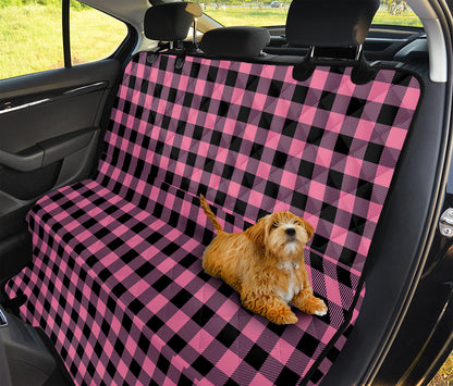Pink And Black Buffalo Check Print Pet Car Back Seat Cover