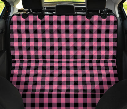 Pink And Black Buffalo Check Print Pet Car Back Seat Cover