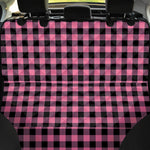 Pink And Black Buffalo Check Print Pet Car Back Seat Cover