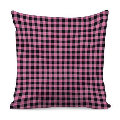 Pink And Black Buffalo Check Print Pillow Cover