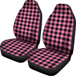 Pink And Black Buffalo Check Print Universal Fit Car Seat Covers