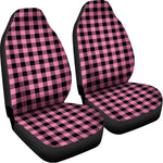 Pink And Black Buffalo Check Print Universal Fit Car Seat Covers