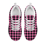 Pink And Black Buffalo Check Print White Sneakers