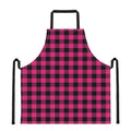 Pink And Black Buffalo Plaid Print Apron
