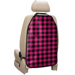 Pink And Black Buffalo Plaid Print Car Seat Organizers