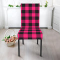 Pink And Black Buffalo Plaid Print Dining Chair Slipcover