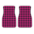 Pink And Black Buffalo Plaid Print Front Car Floor Mats