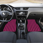 Pink And Black Buffalo Plaid Print Front Car Floor Mats