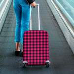 Pink And Black Buffalo Plaid Print Luggage Cover