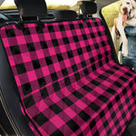 Pink And Black Buffalo Plaid Print Pet Car Back Seat Cover