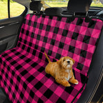 Pink And Black Buffalo Plaid Print Pet Car Back Seat Cover