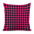 Pink And Black Buffalo Plaid Print Pillow Cover