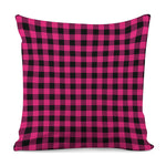 Pink And Black Buffalo Plaid Print Pillow Cover