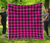 Pink And Black Buffalo Plaid Print Quilt