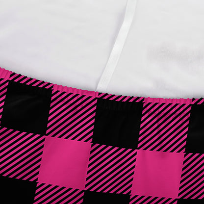 Pink And Black Buffalo Plaid Print Sofa Cover