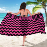 Pink And Black Chevron Pattern Print Beach Sarong Wrap