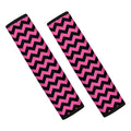 Pink And Black Chevron Pattern Print Car Seat Belt Covers