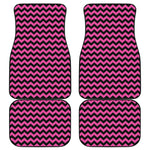 Pink And Black Chevron Pattern Print Front and Back Car Floor Mats
