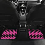 Pink And Black Chevron Pattern Print Front and Back Car Floor Mats