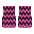 Pink And Black Chevron Pattern Print Front Car Floor Mats
