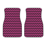 Pink And Black Chevron Pattern Print Front Car Floor Mats