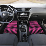 Pink And Black Chevron Pattern Print Front Car Floor Mats
